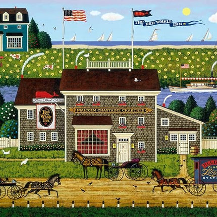 Buffalo Games - Charles Wysocki - Red Whale Inn - 1000 Piece Jigsaw Puzzle for Adults -Challenging Puzzle Perfect for Game Nights - Finished Size is 26.75 x 19.75