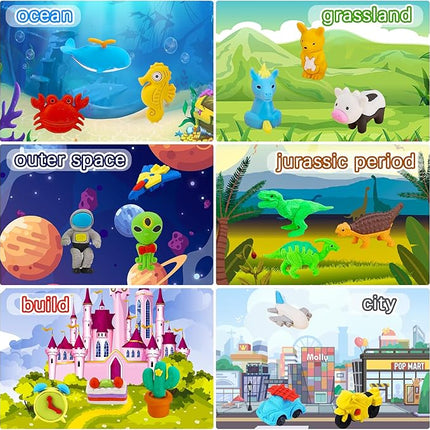151Pcs Animal Erasers Desk Pets for Kids Animal Pencil Erasers Bulk Puzzle Eraser Toys Gifts for Classroom Prizes,Game Reward,Treasure Box,Easter Egg Fillers,Goodie Bag Stuffer,Party Favors