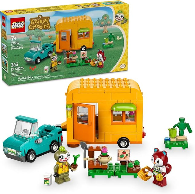 LEGO Animal Crossing Leif's Caravan & Garden Shop Building Toy - Gift for Birthdays - Animal Crossing Toy Figure and Playset for Kids, Girls and Boys, Ages 7+ - 77054
