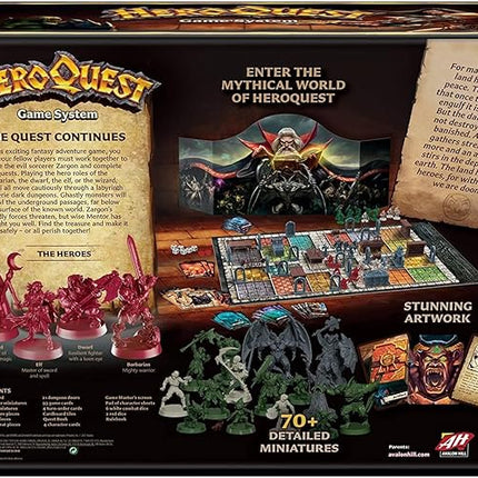Hasbro Gaming Avalon Hill HeroQuest Game System Tabletop Board Game,Immersive Fantasy Dungeon Crawler Adventure Game for Ages 14 and Up,2-5 Players