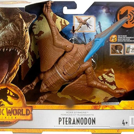 Mattel Jurassic World Dominion Roar Strikers Dinosaur Action Figure with Roaring Sound & Attack Action, Pternanodon Dino Toy Includes Downloadable App & AR