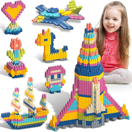 Tigerhu Kids 1120pcs Building Blocks Set Educational STEM Building Toy, Construction Block Toys Set Learning Playset Kit for Boys Girls, Child Brain Development Preschool Kindergarten Toy Age 3+