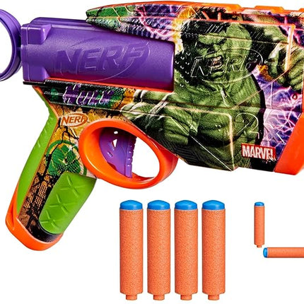 Nerf Marvel Hulk Dart Blaster | 4 Nerf N1 Foam Darts | Hulk-Inspired Blaster Skin Designs | Kids Gifts |Outdoor Toys & Games for Ages 8+ (Amazon Exclusive)