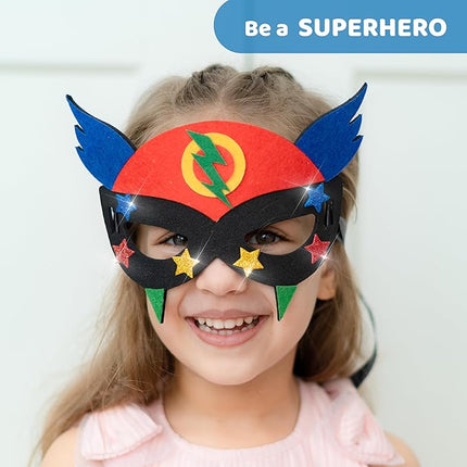 jackinthebox Superhero DIY Dress up Art and Craft Kit | Make a Cape, Mask and Cuffs | Best Gift for Boys Ages 5 6 7 8 Years | 3 Craft Projects in 1 Box