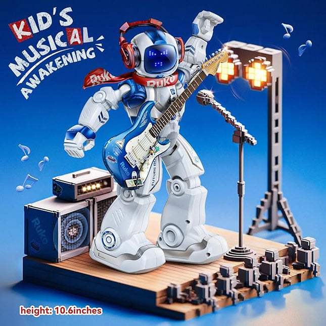 Ruko 6088 Programmable Robot with APP Control, Remote Control, Gesture Sensing Control, Rechargeable Robots Toys for Boys and Girls, Interactive LED Faces, QA Games for 3 4 5 6 Years Kids, Blue