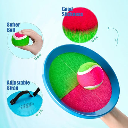 PlayZap Toss and Catch Ball Set Upgraded - Toddler Toys Kids Games for Whole Family - Water-Resistant Great for Beach Pool Yard Games - Classic Gift for 3 4 5 6 7 8 9 10 11 12+ Years Old Boys Girls