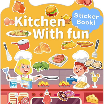 Benresive Reusable Sticker Book for Toddlers 2-4 Years, Fun Travel Stickers for Kids, Waterproof Sticker Books for Toddlers 1-3, Crafts Activities for Todddlers 1-3 2-4 3-5 - Kitchen