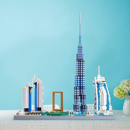 World Famous Landmarks Architecture Skylines Series Dubai Skyline Micro Building Blocks Set for Adult and Children Age of 14+ Assembly Construction 3D Toy Present Kit 2545 pcs