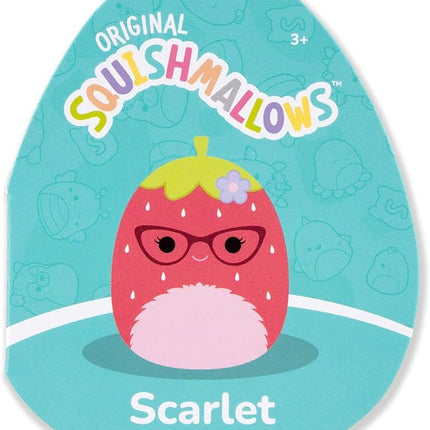 Squishmallows Original 12in Scarlet The Red Strawberry with Glasses and Flower Pin – Official Jazwares Plush (Medium-Sized)