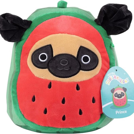Squishmallows 8" Prince The Watermelon Pug Plush - Official Jazwares - Soft Collectible Stuffed Animal, Cute Squeeze Toy for Kids, Toddlers & Collectors, for Birthday or Holiday