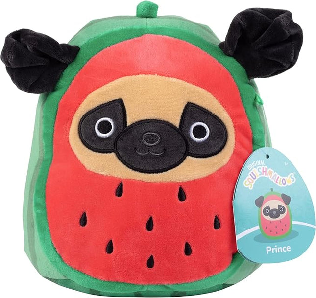 Squishmallows 8" Prince The Watermelon Pug Plush - Official Jazwares - Soft Collectible Stuffed Animal, Cute Squeeze Toy for Kids, Toddlers & Collectors, for Birthday or Holiday