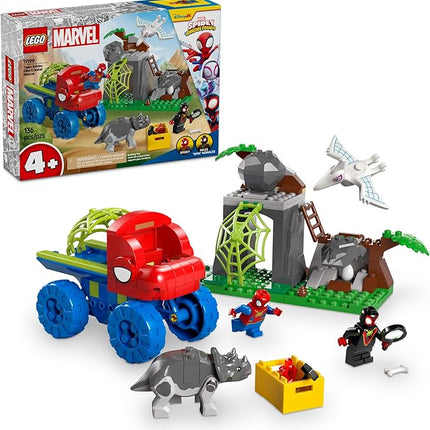 LEGO Marvel Spidey and His Amazing Friends Team Spidey Dino Crawler Rescue - Car and Adventure Preschool Building Toy for Kids, Boys and Girls, Ages 4+ - Gift Idea for Birthdays - 11199