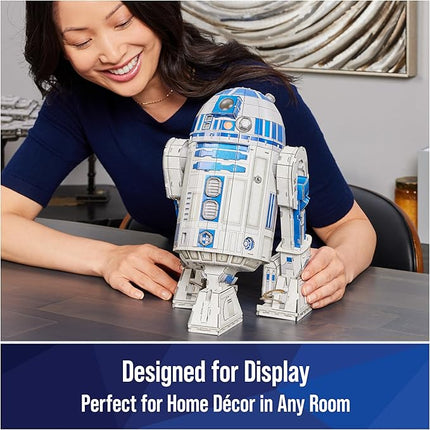 4D Build Star Wars R2-D2 Cardstock 3D Model Kit, Star Wars Gifts, Toys Desk Décor for Fans & Collectors, 201 Pieces, 3D Puzzles, Gift Ideas for Ages 12 & Up