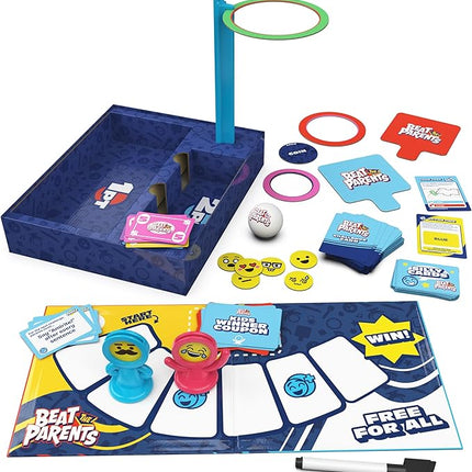 Spin Master Games, Beat The Parents, 2025 Edition with New Challenges & Cards, Friendly Competition Family Game, Family Game Night, 4-8 Players, for Ages 6 & Up