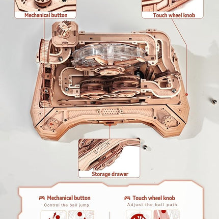 ROKR 3D Wooden Puzzle for Adults, Wooden Marble Run Set, Model Building Kits, Christmas Birthday Gifts for Teens and Adults, DIY Gear Ball Challenge