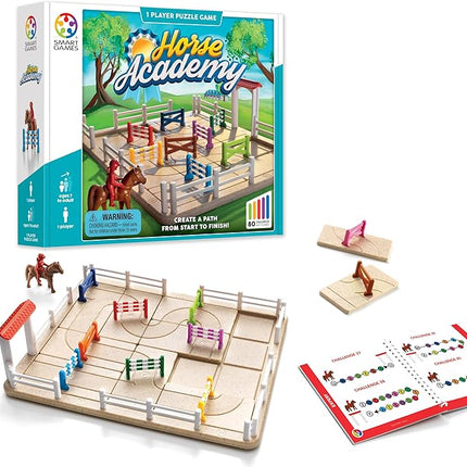 SmartGames Horse Academy Path-Building Game with 80 Challenges for Ages 7 to Adult