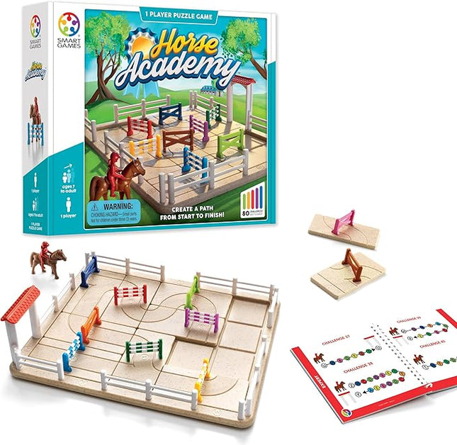 SmartGames Horse Academy Path-Building Game with 80 Challenges for Ages 7 to Adult