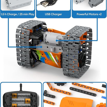 5 in 1 STEM Remote Control Building Kit, 392Pcs Blocks Erector Projects Set Toys for Kids Age 8-12, Build a Tank/Robot/AVT DIY Science Educate 6 7 9 10 11 Years Old for Boys & Girls Gift Ideas