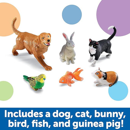 Learning Resources Jumbo Domestic Pets - 6 Pieces, Ages 2+ Preschool Pet Toys, Classroom Desk Pets, Preschool Learning Toys