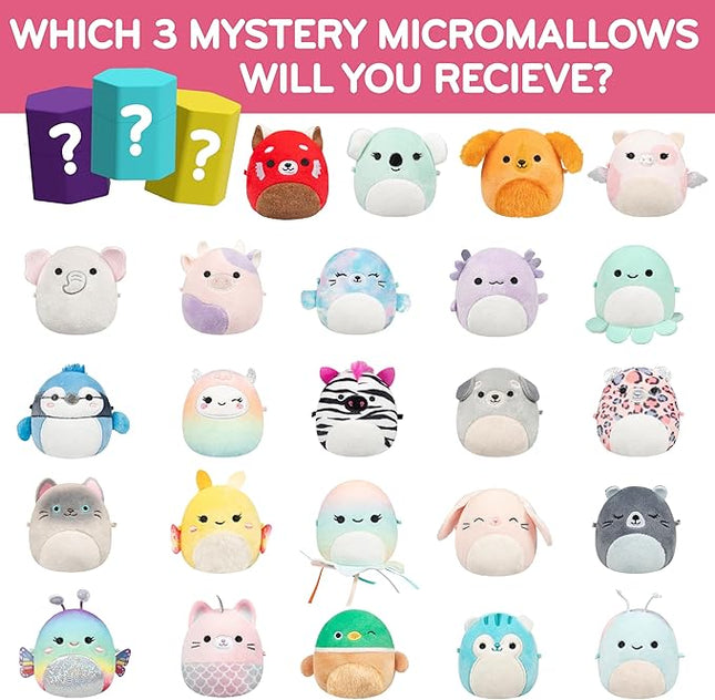 Squishmallows Micromallows Series 1 Mini Mystery Plush (3 Pack) Official Jazwares Basket Stuffer Plush - Collectible Soft & Squishy Blind Capsules - Styles May Vary - Gift for Boys, Girls & Kids