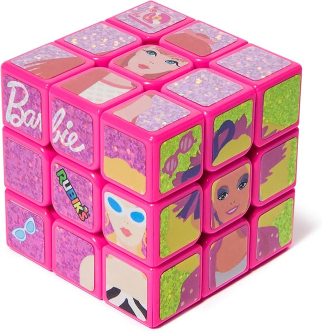 Rubik’s Cube, Barbie Cube, Celebrate Barbie’s 50th Anniversary, Problem-Solving Brain Teaser, Classic Color-Matching Puzzle, Fidget Toy, Sensory Puzzle for Adults, Teens, Kids, for Ages 8 & Up