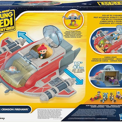 Star Wars: Young Jedi Adventures The Crimson Firehawk, 17-Inch Ship with 2 Action Figures, Toys, Preschool Toys for 3 Year Old Boys & Girls