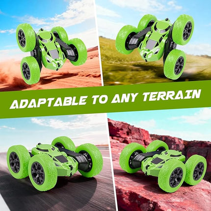 Remote Control Car, RC Cars Toys for Kids Ages 6-12, 2.4GHz RC Stunt Truck with 360° Double-Sided Flips, 4WD Off-Road Racing, Christmas Birthday Gifts for 3 4 5 6 7 5-7 6-8 8-10 Year Old Boys Girls