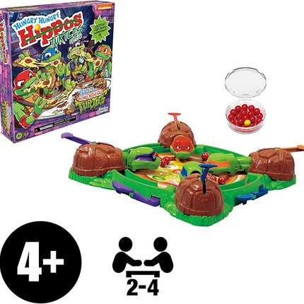 Hungry Hungry Hippos: Teenage Mutant Ninja Turtles Edition Game | Ages 4 and Up | 2 to 4 Players | Kids Board Games | Gifts for Preschoolers (Amazon Exclusive)