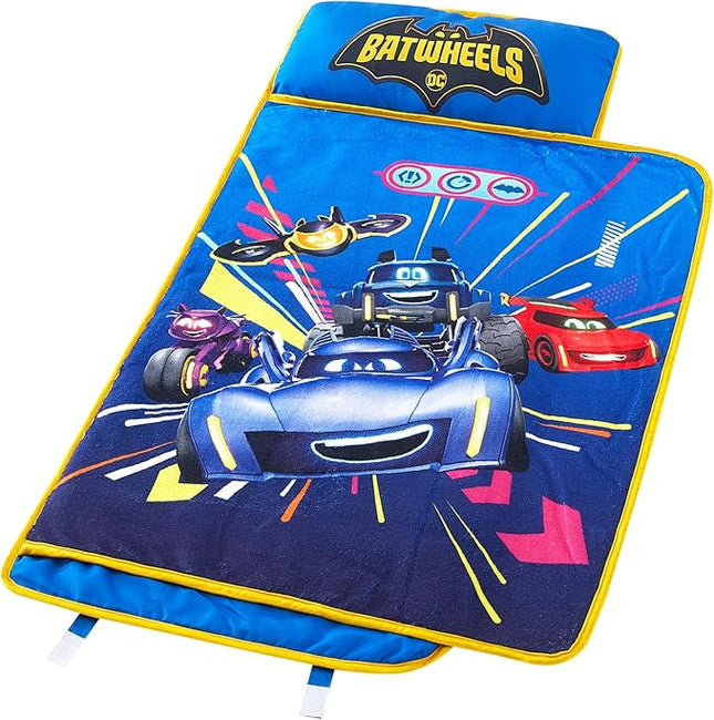 Super Soft Plush Toddler Quilted Nap Mat with Built in Blanket and Pillow