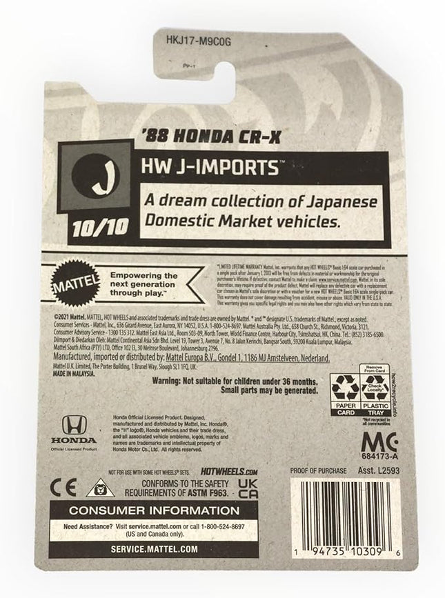 Hot Wheels '88 Honda CR X, HW J-Imports 10/10 [Silver] 148/250