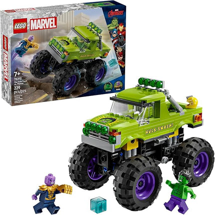LEGO Marvel The Hulk Truck vs. Thanos - Monster Truck Building Toy for Kids 7+ - Includes Hulk & Thanos Toy Minifigures - Creative Birthday Gift Idea for Girls and Boys - 76312