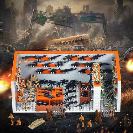 700 Piece Armory Building Set,WW2 Military Base Army Equipment Building Kit,STEM Battle Swat Team Toys,Weapon Pack Military Equipment Gear Sets,Christmas Birthday Gifts for Boys,Teens,Adults