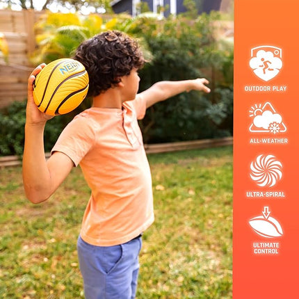 Nerf Kids Foam Football - Spiral Grip Mini Soft Foam Football for Kids - Easy Grip Junior Ball - 8.5"