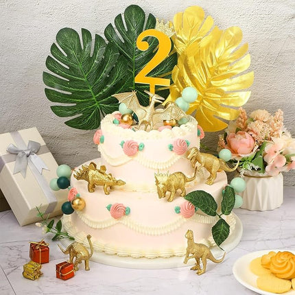 AugToy Gold Plastic Mini Dinosaur Figures Toys 48PCS Party Favors Supplies Birthday Dino Cupcake Toppers Prizes Box Toddler Kids Classroom Goodie Bags Pinata Filler Valentines Day Gifs School