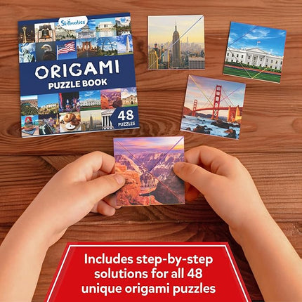 Skillmatics Scrapbooking Kit & Origami Puzzle Book - DIY Folding Brain Teasers, STEM Learning & Travel Toy with 48 Puzzles, Educational Gifts for Girls & Boys Ages 7, 8, 9, 10 & Up