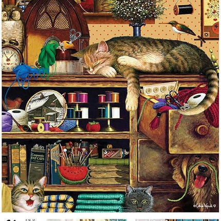 Buffalo Games - Charles Wysocki - Yarn Duty - 750 Piece Jigsaw Puzzle for Adults -Challenging Puzzle Perfect for Game Nights - Finished Size is 24.00 x 18.00