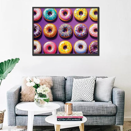 Different Shapes Colors Doughnuts Jigsaw Puzzle 1000 Pieces Puzzles for Adults, Colorful Playful Donut Jigsaw Puzzles for Challenging Family Activity Games DIY Puzzle for Home Decor - 20 x 27 Inches