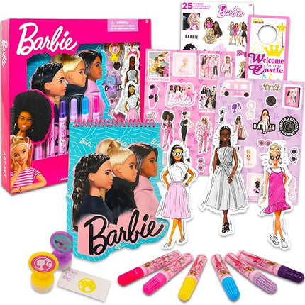 Barbie Art Set - Bundle with Arts and Crafts Supplies with Notebook, Stickers, Coloring Utensils, More for Kids | Barbie Craft Pack for Girls