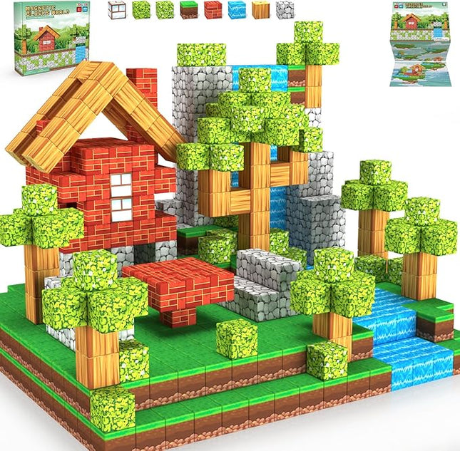 Magnetic Blocks Toys,3D Magnetic Building Toys Blocks Game Set,100PCS Construction Toys for Kids Ages 3+,STEM Sensory Educational Stacking Magnet Blocks, Christmas Birthday Gifts for Boys Girls
