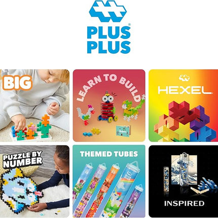 PLUS PLUS 240 Piece Interlocking Building Blocks for Kids, Open Ended Connecting Toys, STEM Bin Classroom Mini Manipulatives - Basic Mix Play Tube