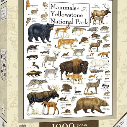 MasterPieces 1000 Piece Jigsaw Puzzle for Adults, Family, Or Youth - Mammals of Yellowstone National Park - 19.25" x26.75
