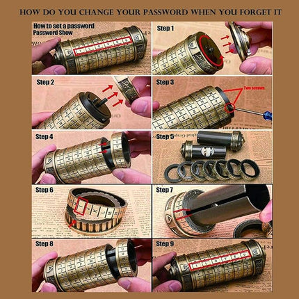 Cryptex Da Vinci Code Mini Cryptex Lock Puzzle Boxes with Hidden Compartments Anniversary Valentine's Day Romantic Birthday Gifts for Her Gifts for Girlfriend Box for Men