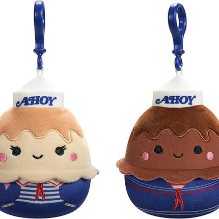Squishmallows Original “Stranger Things” 3.5-Inch Chocolate Pudding + USS Butterscotch 2-Pack - Official Jazwares Plush (Clips)