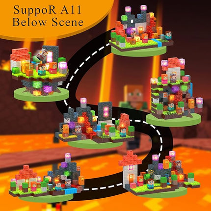 Magnetic Tiles Building Blocks for Kids Ages 3+, STEM Toys for Toddlers, 200PCS Magnetic Construction Set with Storage Bag, Educational Birthday Gifts for Boys & Girls (Volcano)