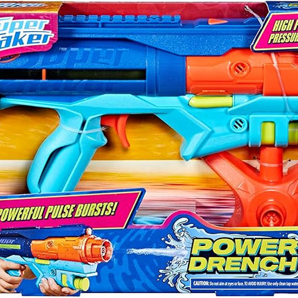 Nerf Super Soaker Power Drench Water Blaster, High Performance Pressurized Blasting, Easy Fill Station, Water Toys, Ages 8+