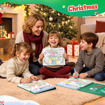 JoyCat Paint with Water Coloring Books for Toddlers, Watercolor Painting Sets for Kids Ages 3-5 4-8, Arts and Crafts Drawing Activities Toy Birthday Gift for Boys Girls (Christmas)