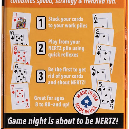 Bicycle Nertz Card Game (Solitaire) , 8 Decks of Jumbo Index Playing Cards, Fast-Paced Multiplayer Family Card Game for Kids and Adults, Classic Bicycle Cards, Up to 8 Players