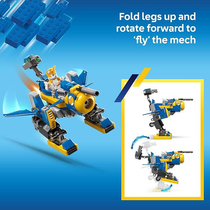 LEGO Sonic The Hedgehog Cyclone vs. Metal Sonic - Building Toy for Kids, Boys and Girls, Ages 8+ - Mech Suit with Metal Sonic and Tails Minifigures for Pretend Play - Gift Idea for Birthdays - 77002
