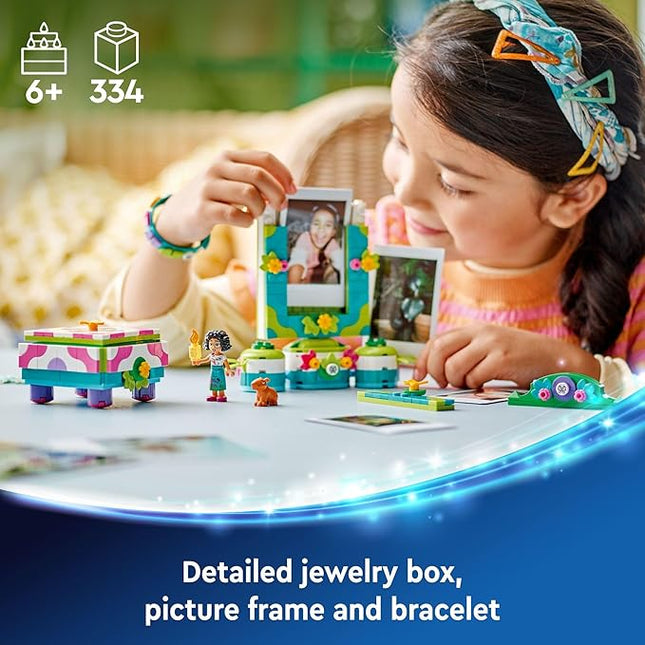 LEGO Disney Encanto Mirabel’s Photo Frame and Jewelry Box, Buildable Disney Toy for Kids with Play Bracelet and Mirabel Madrigal Mini-Doll, Jewelry Box Gift for Girls and Boys Ages 6 and Up, 43239