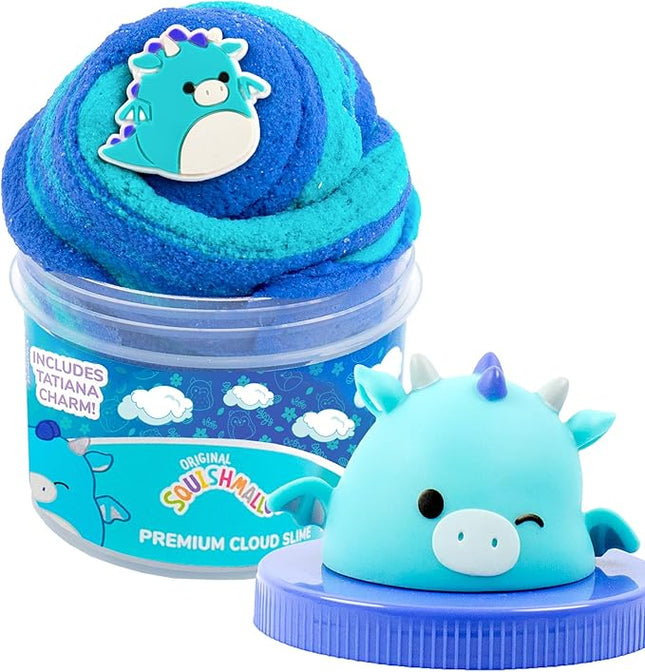 Squishmallows Tatiana The Dragon Premium Fluffy Slime, Blue Raspberry Scented, 3 Fun Add Ins, 8 oz. Soft Sludge Toy for Kids, 6+